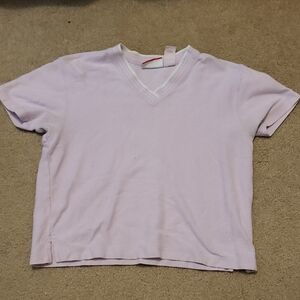 80's Style Light Pink V-Neck Shirt